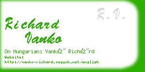 richard vanko business card